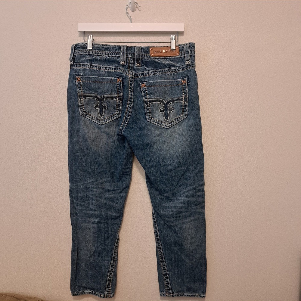 Rock Revival Lydia Slim Boyfriend Distressed Jeans Blue Medium Wash Size 31